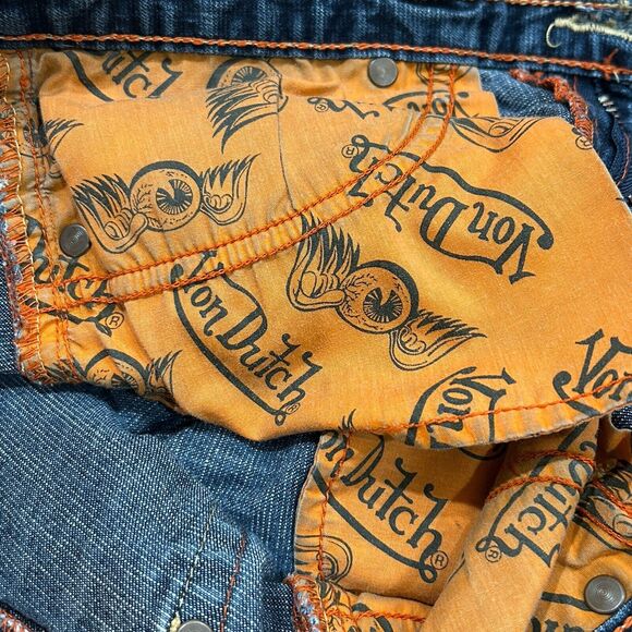 Y2k Von Dutch Levi Low Rider Low Rise Flare Jeans Womens 27 Blue Rocker Vintage - Picture 15 of 15